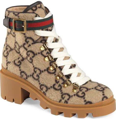 gucci trip gg wool combat boots|gucci designer ankle boots.